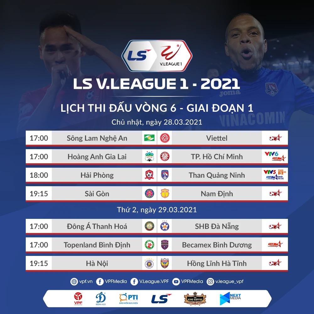 Vòng 6 LS V.League 2021: Những cuộc đối đầu nóng bỏng và hấp dẫn!