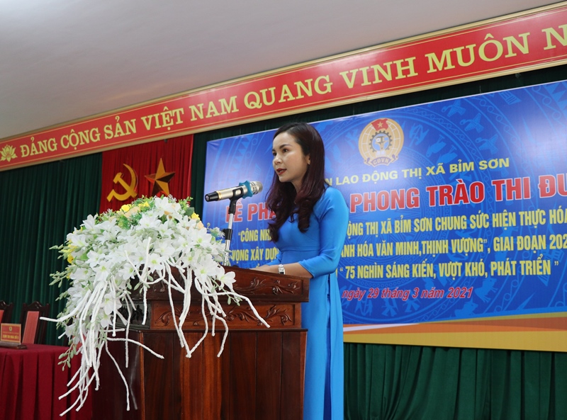 Liên đoàn Lao động thị xã Bỉm Sơn phát động phong trào thi đua