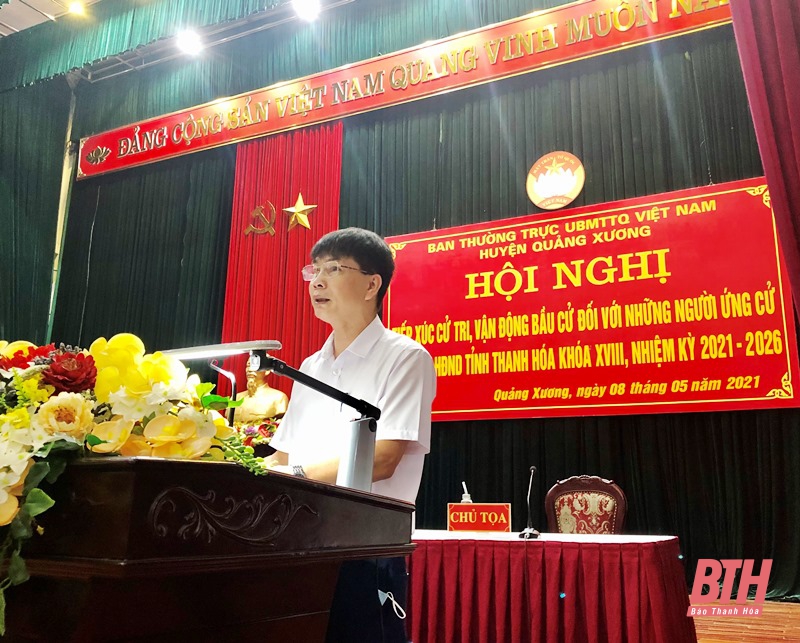 Ứng cử viên đại biểu HĐND tỉnh tiếp xúc cử tri, vận động bầu cử tại huyện Quảng Xương