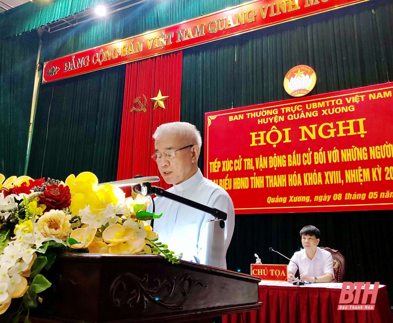 Ứng cử viên đại biểu HĐND tỉnh tiếp xúc cử tri, vận động bầu cử tại huyện Quảng Xương