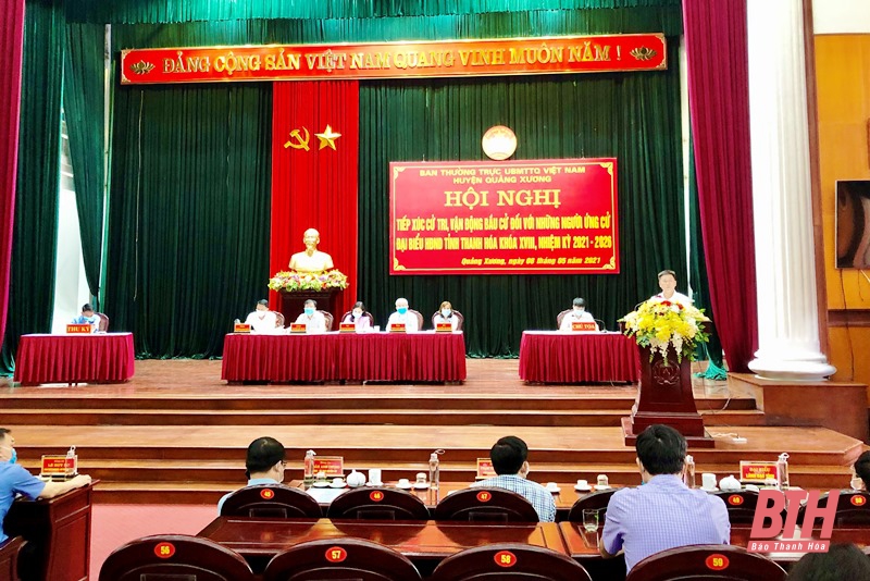 Ứng cử viên đại biểu HĐND tỉnh tiếp xúc cử tri, vận động bầu cử tại huyện Quảng Xương