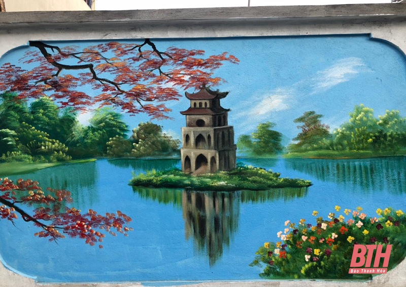 Cuốn hút đường tranh bích họa vùng quê Ninh Khang