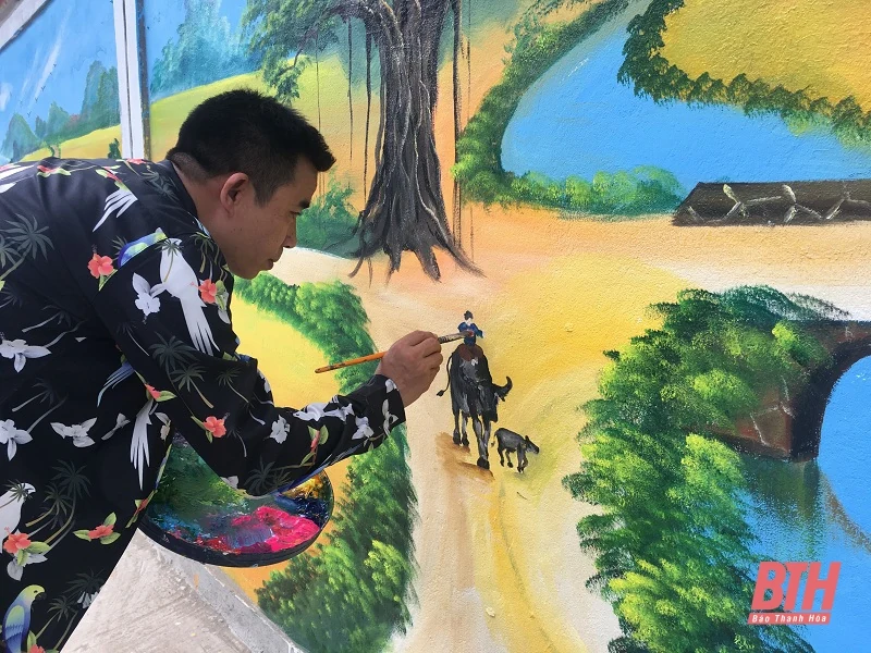 Cuốn hút đường tranh bích họa vùng quê Ninh Khang