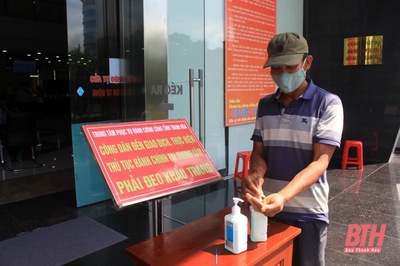 Trung tâm phục vụ hành chính công tỉnh Thanh Hóa đảm bảo an toàn phòng, chống dịch