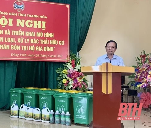 Hội Nông dân tỉnh triển khai mô hình thu gom, phân loại và xử lý rác thải hữu cơ thành phân bón tại hộ gia đình