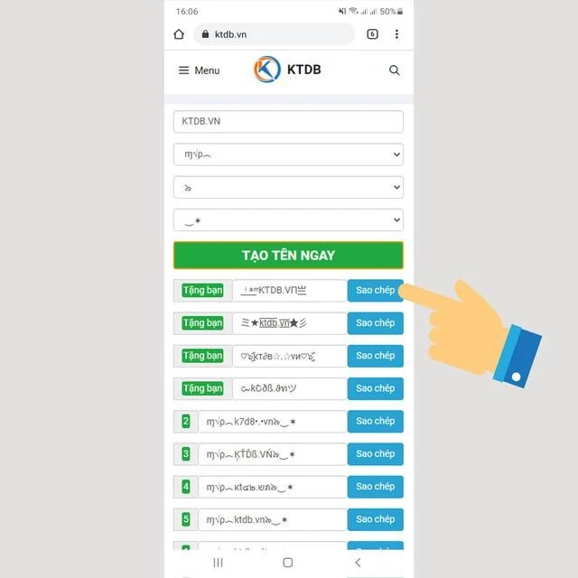 Phần mềm tạo kí tự đặc biệt KTDB.VN được giới trẻ yêu thích