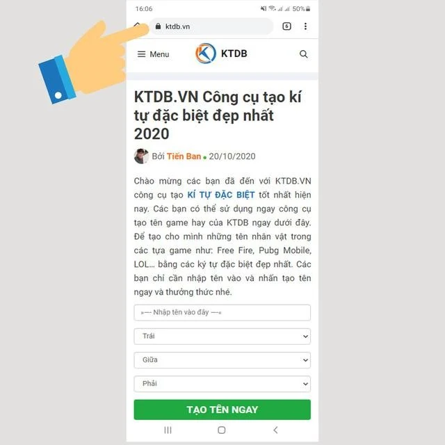 Phần mềm tạo kí tự đặc biệt KTDB.VN được giới trẻ yêu thích