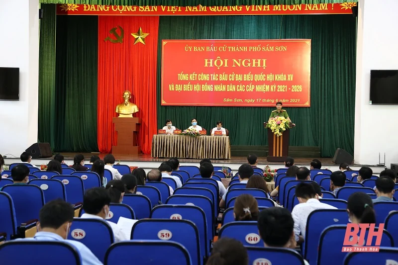 TP Sầm Sơn tổng kết công tác bầu cử đại biểu Quốc hội khóa XV và đại biểu HĐND các cấp nhiệm kỳ 2021-2026