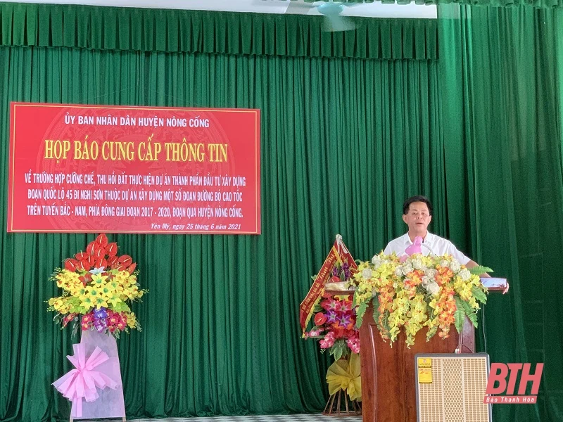 Sẽ cưỡng chế thu hồi đất để đẩy nhanh tiến độ Dự án thành phần đầu tư xây dựng đoạn Quốc lộ 45 - Nghi Sơn