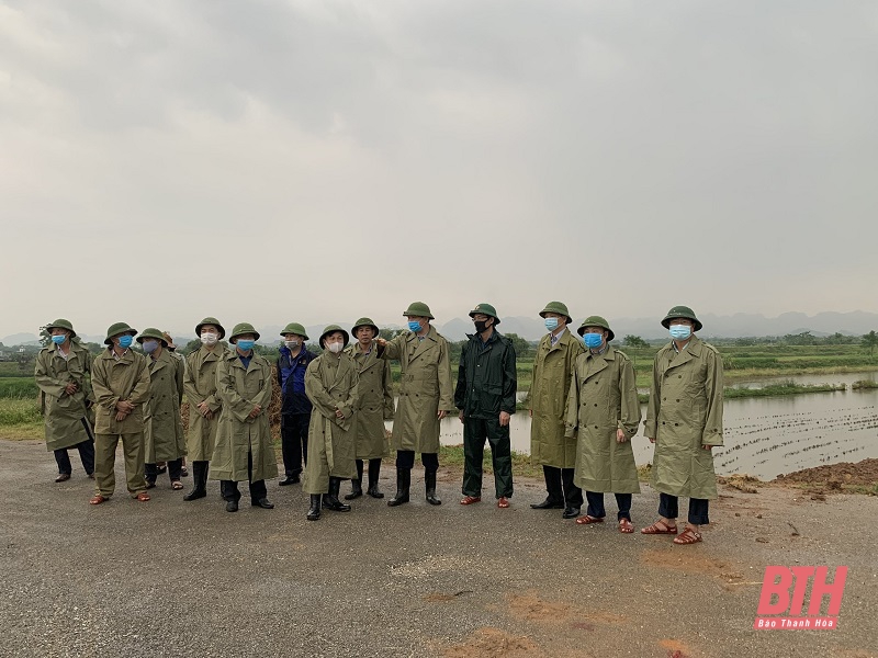 Phó Chủ tịch UBND tỉnh Lê Đức Giang yêu cầu huyện Nga Sơn và Hà Trung chủ động ứng phó với áp thấp nhiệt đới