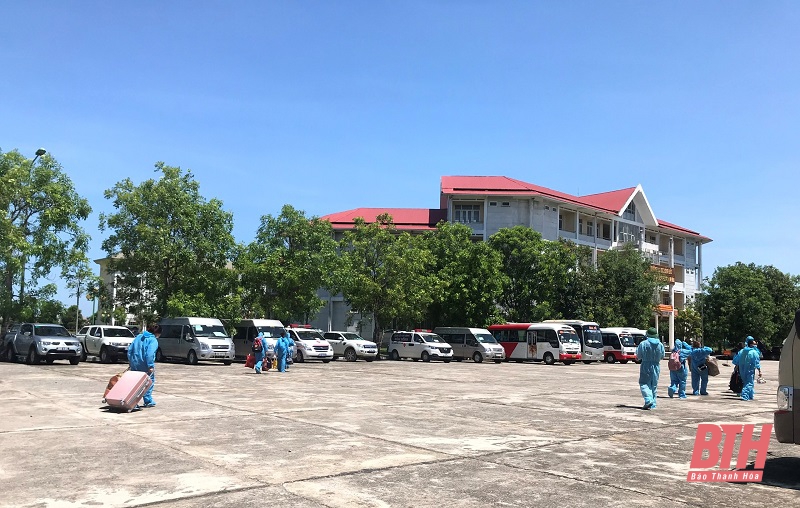 Đón công dân tỉnh Thanh Hóa từ TP Hồ Chí Minh về quê đợt 1 vào ngày 5 và 6-8-2021