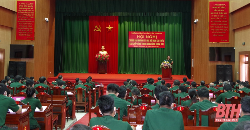 Đảng ủy quân sự tỉnh thông báo nhanh kết quả hội nghị lần thứ 3, khóa XIII