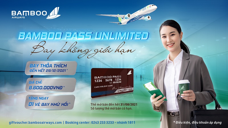 Một lần mua, bay không giới hạn cùng thẻ Bamboo Pass Unlimited