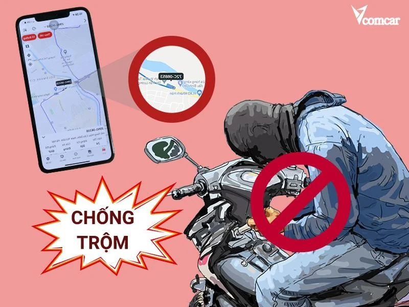 Vcomcar - đơn vị cung cấp định vị chống trộm xe máy chính hãng
