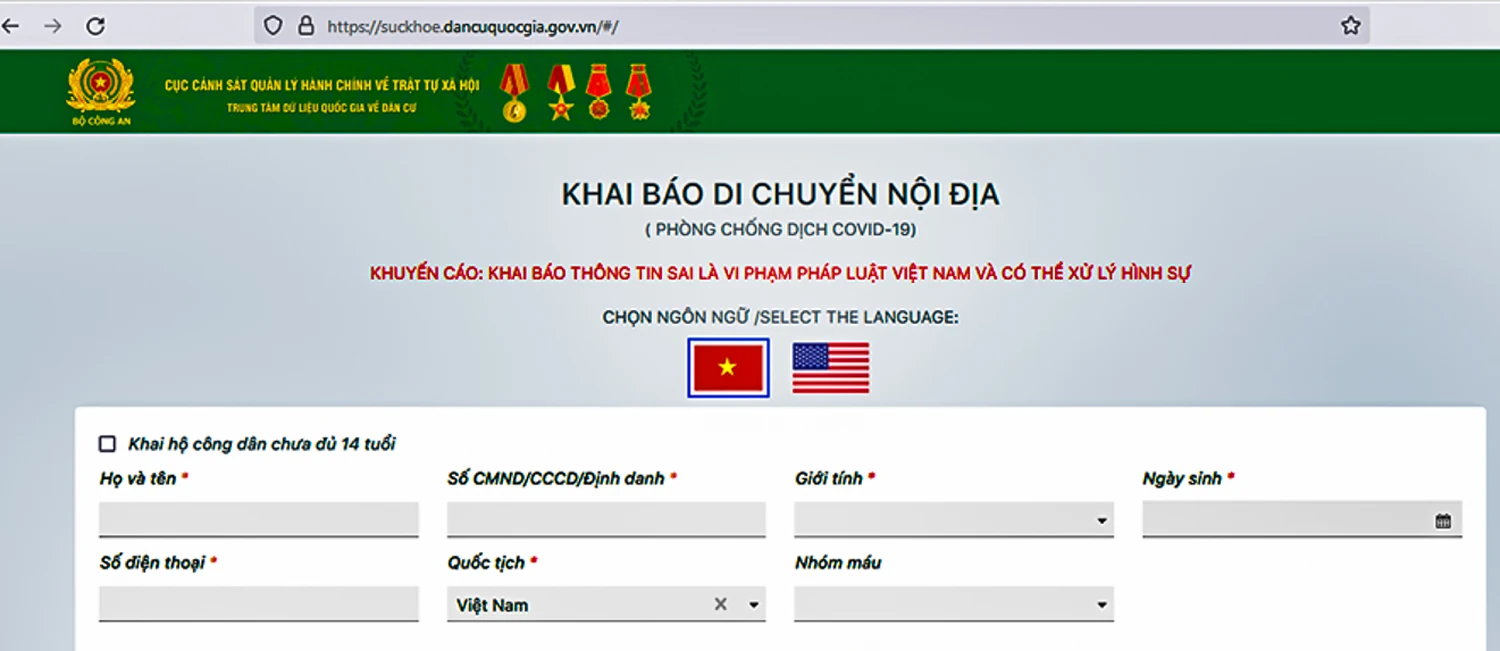 5 bước đơn giản để khai báo y tế qua phần mềm quản lý di biến động dân cư khi qua các chốt kiểm soát dịch