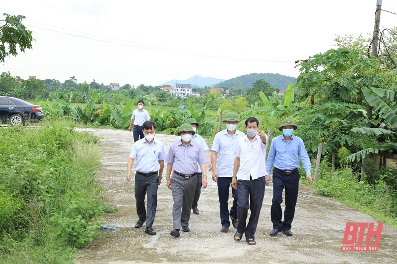 Phó Bí thư Thường trực Tỉnh ủy Lại Thế Nguyên kiểm tra công tác ứng phó với bão Conson tại huyện Hậu Lộc, Hà Trung và Nga Sơn