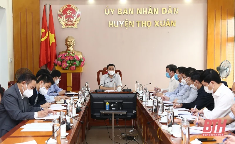 Chủ tịch UBND tỉnh Đỗ Minh Tuấn kiểm tra, chỉ đạo công tác phòng, chống dịch COVID-19 tại huyện Thọ Xuân và Triệu Sơn