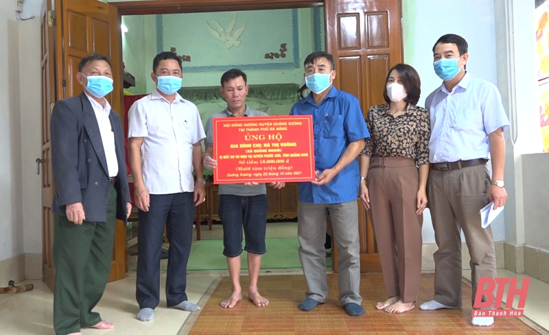 Hội đồng hương huyện Quảng Xương tại TP Đà Nẵng hỗ trợ gia đình nạn nhân bị tai nạn giao thông trên đường về quê