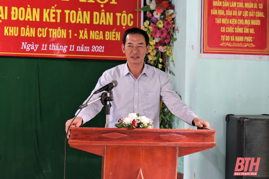 Phó Bí thư Tỉnh ủy Trịnh Tuấn Sinh dự ngày hội Đại đoàn kết toàn dân tộc tại thôn 1, xã Nga Điền