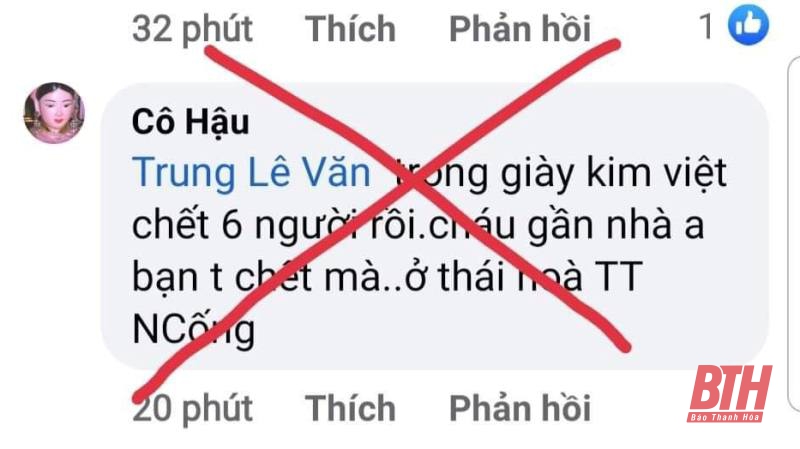 Công an huyện Nông Cống xử lý tài khoản Facebook đăng tải nội dung không đúng sự thật