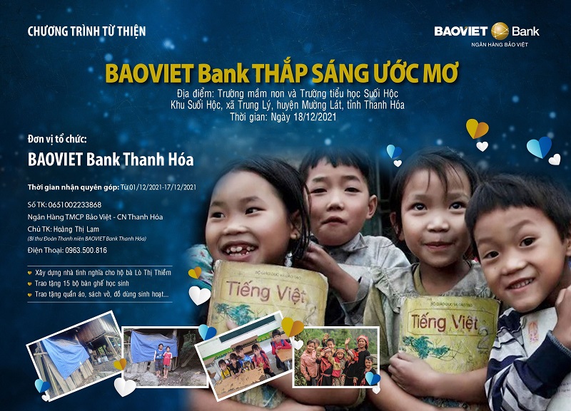 Tiếp tục đồng hành cùng chương trình “BAOVIET Bank thắp sáng ước mơ”