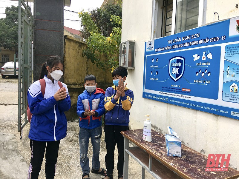 Thị xã Nghi Sơn thắt chặt việc thực hiện các biện pháp phòng, chống dịch COVID-19 tại trường học