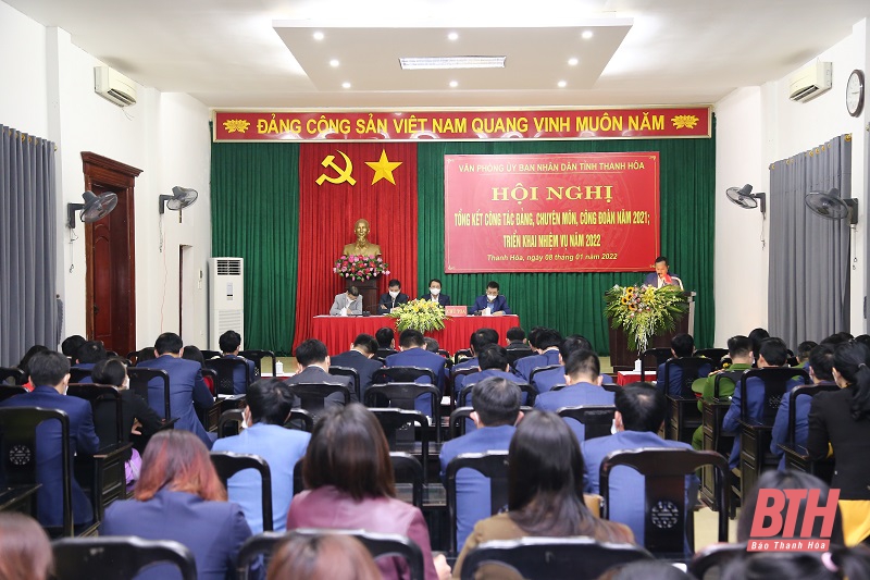 Văn phòng UBND tỉnh Thanh Hoá tổng kết công tác năm 2021, triển khai nhiệm vụ năm 2022