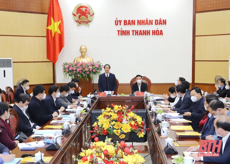 Bộ trưởng Bộ GD&ĐT Nguyễn Kim Sơn làm việc với tỉnh Thanh Hóa về phát triển GDĐT và dạy học trực tiếp đảm bảo phòng, chống dịch COVID -19