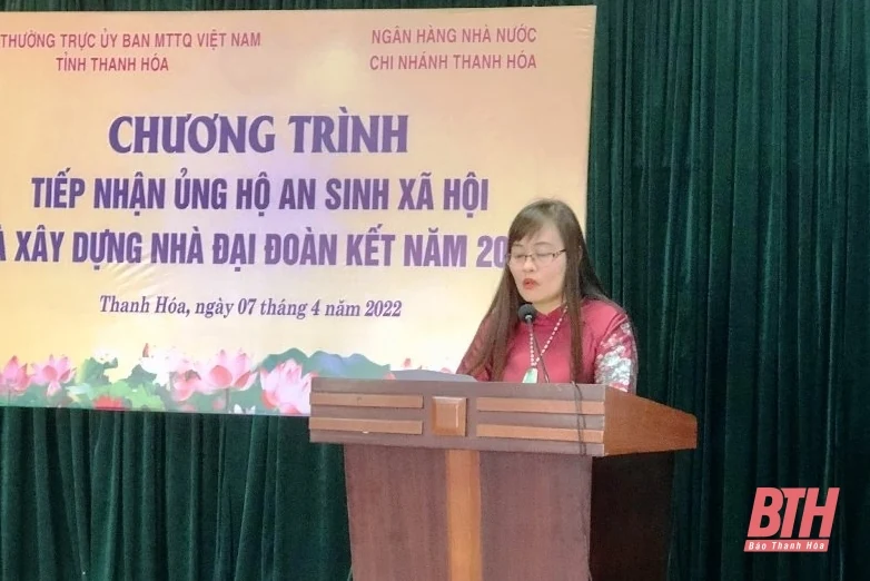 MTTQ tỉnh Thanh Hoá tiếp nhận ủng hộ an sinh xã hội và xây dựng nhà đại đoàn kết