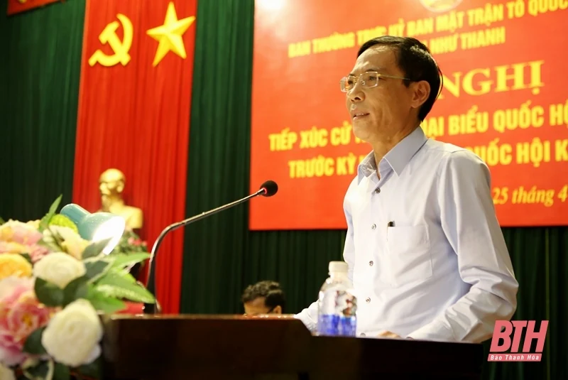 Bộ trưởng Bộ Lao động, Thương binh và Xã hội Đào Ngọc Dung cùng ĐBQH thuộc Đoàn ĐBQH tỉnh Thanh Hóa tiếp xúc cử tri huyện Như Thanh và Như Xuân