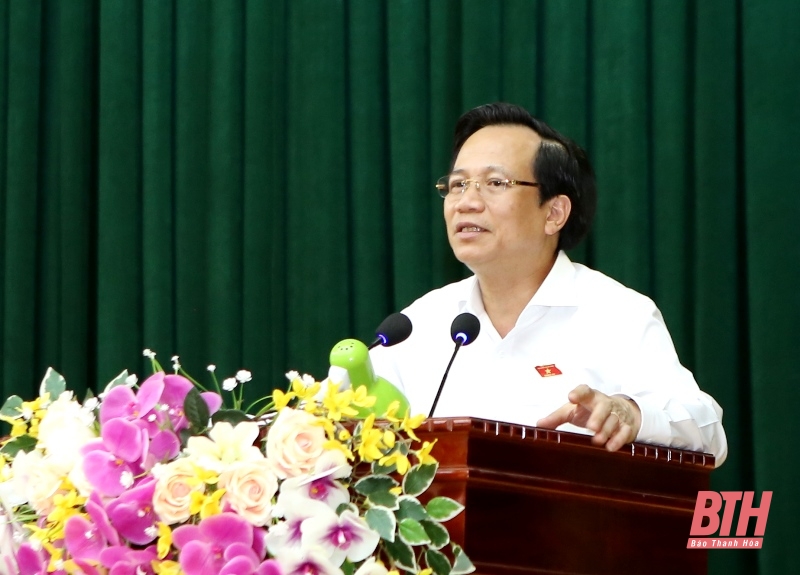 Bộ trưởng Bộ Lao động, Thương binh và Xã hội Đào Ngọc Dung cùng ĐBQH thuộc Đoàn ĐBQH tỉnh Thanh Hóa tiếp xúc cử tri huyện Như Thanh và Như Xuân