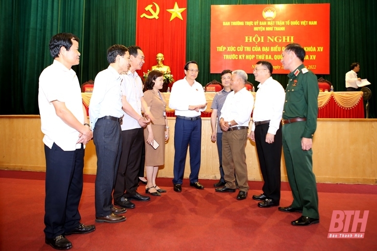 Bộ trưởng Bộ Lao động, Thương binh và Xã hội Đào Ngọc Dung cùng ĐBQH thuộc Đoàn ĐBQH tỉnh Thanh Hóa tiếp xúc cử tri huyện Như Thanh và Như Xuân