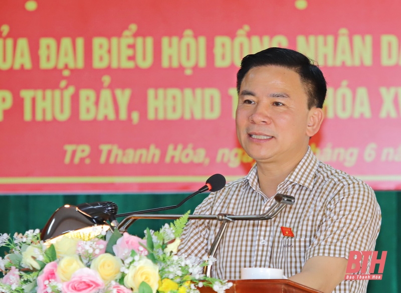 Bí thư Tỉnh ủy, Chủ tịch HĐND tỉnh Đỗ Trọng Hưng và các đại biểu HĐND tỉnh tiếp xúc cử tri TP Thanh Hóa