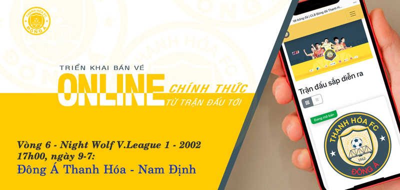 CLB Đông Á Thanh Hóa bán vé trực tuyến cho khán giả từ vòng 6 V.League 1 - 2022