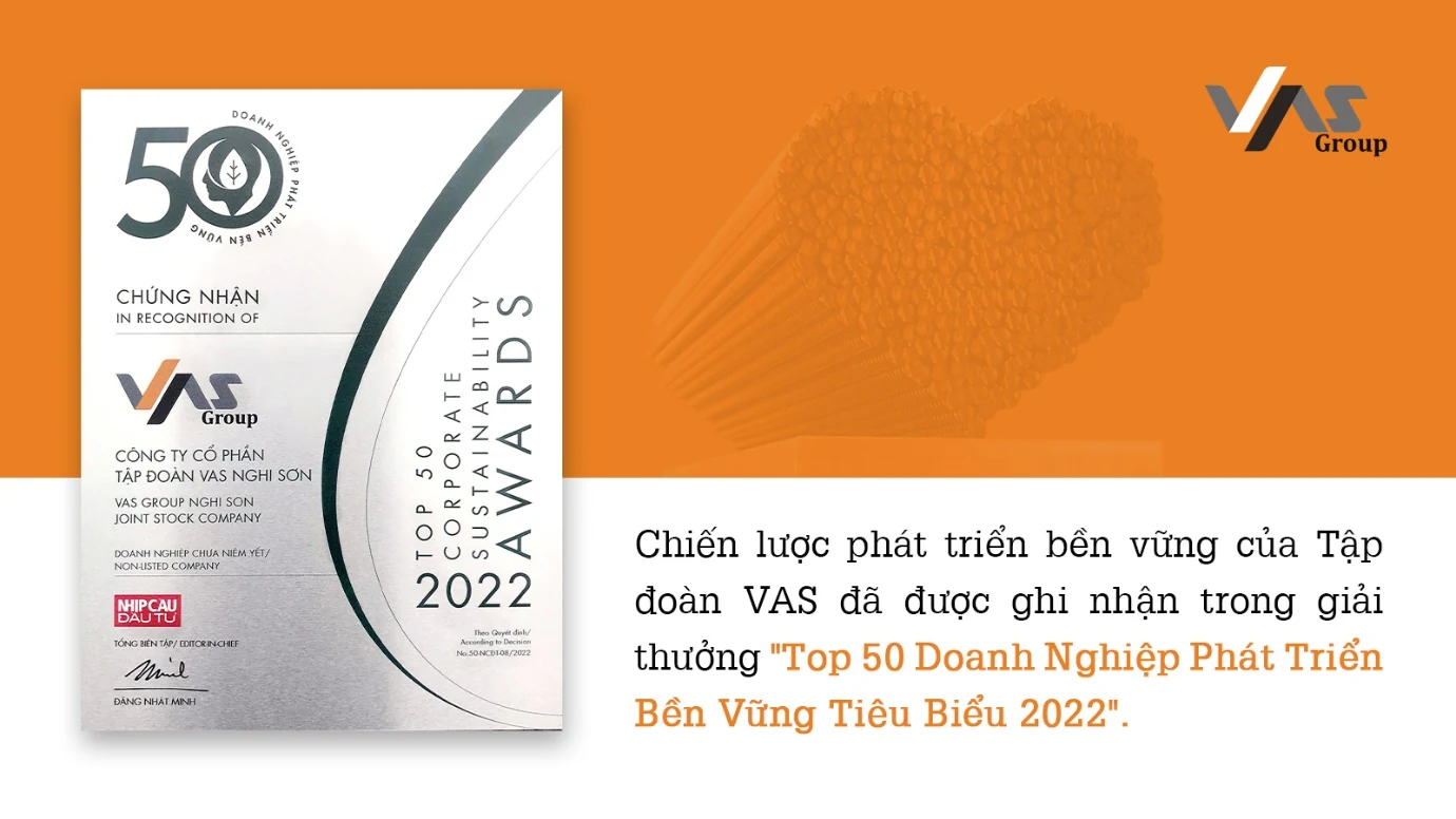 “Vững vàng tâm thép” với con đường đã chọn, Tập đoàn VAS được vinh danh Top 50 doanh nghiệp phát triển bền vững tiêu biểu 2022