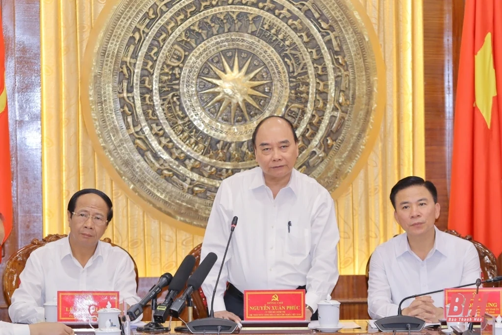 Chủ tịch nước Nguyễn Xuân Phúc làm việc với Ban Thường vụ Tỉnh ủy Thanh Hóa