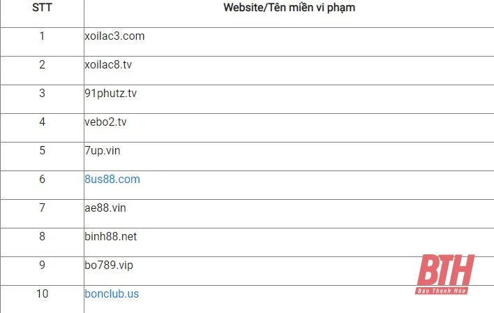 Bộ Thông tin và Truyền thông công bố 48 website có dấu hiệu vi phạm pháp luật