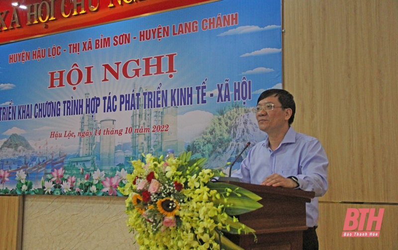 Ký kết hợp tác, hỗ trợ phát triển kinh tế - xã hội giữa huyện Hậu Lộc và thị xã Bỉm Sơn với huyện Lang Chánh giai đoạn 2021-2025