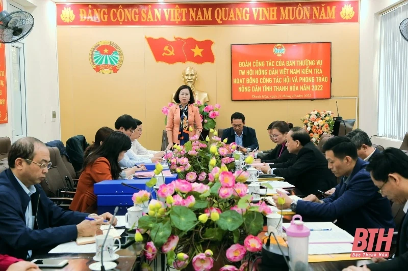 Đoàn công tác Ban Thường vụ Trung ương Hội Nông dân Việt Nam kiểm tra hoạt động công tác hội và phong trào nông dân tỉnh Thanh Hóa