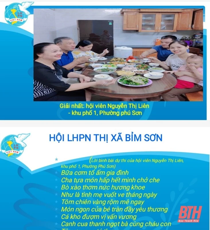 Hội LHPN thị xã Bỉm Sơn: Tổng kết và trao thưởng cuộc thi nấu ăn oline “Gửi yêu thương vào bữa cơm gia đình”