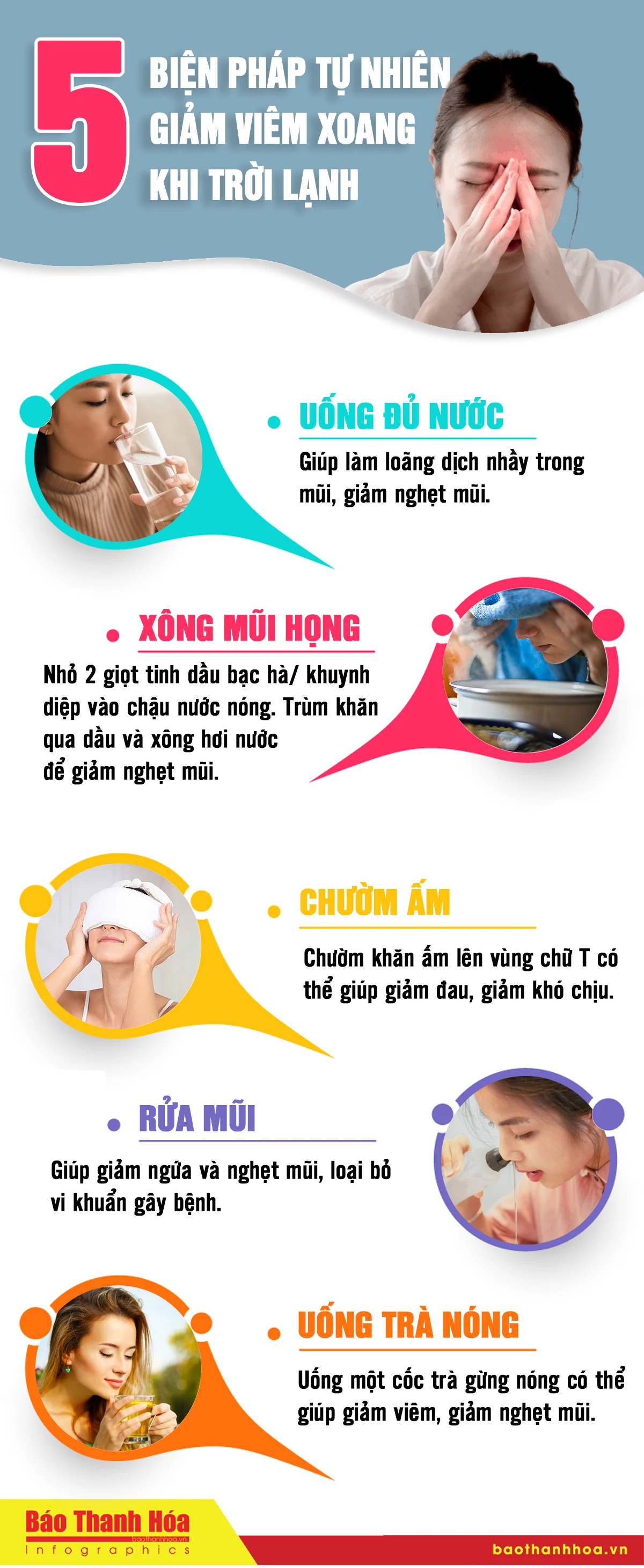 5 biện pháp tự nhiên giảm viêm xoang khi trời lạnh