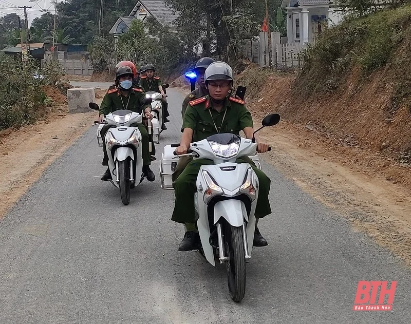 Công an huyện Bá Thước ra quân tấn công, trấn áp tội phạm, bảo đảm ANTT dịp Tết Nguyên đán Qúy Mão năm 2023