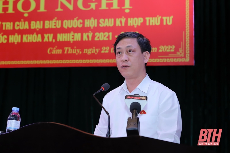 Đại tướng Lương Cường và các ĐBQH tỉnh Thanh Hóa tiếp xúc cử tri huyện Cẩm Thủy