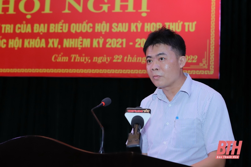 Đại tướng Lương Cường và các ĐBQH tỉnh Thanh Hóa tiếp xúc cử tri huyện Cẩm Thủy