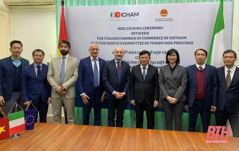 UBND tỉnh Thanh Hóa ký kết biên bản ghi nhớ hợp tác với Phòng Thương mại Italia tại Việt Nam ​