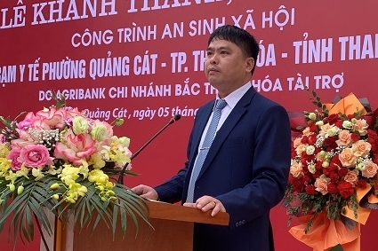 Agribank Bắc Thanh Hóa tài trợ 3 tỷ đồng xây dựng Trạm y tế phường Quảng Cát