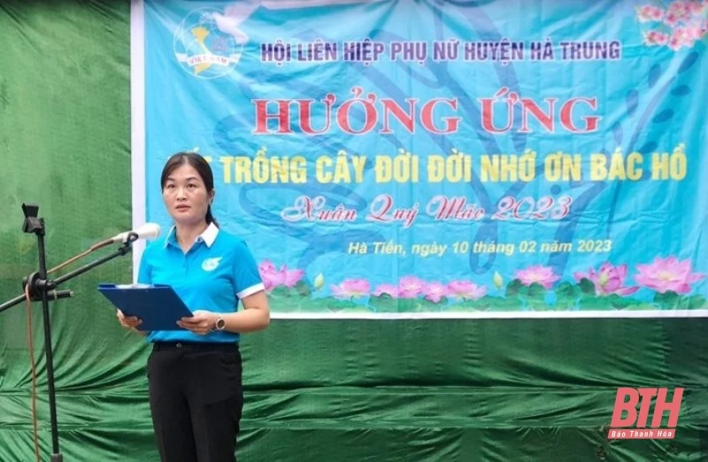 Hội LHPN huyện Hà Trung phát động Tết trồng cây tại Đàn thờ Nguyệt Nga Công chúa