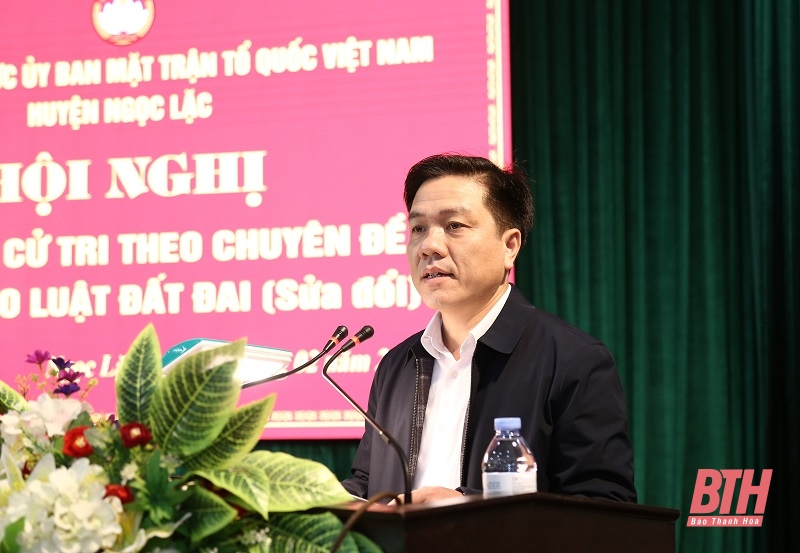 Đoàn ĐBQH tỉnh tiếp xúc cử tri huyện Ngọc Lặc theo chuyên đề về Dự thảo Luật Đất đai (sửa đổi)