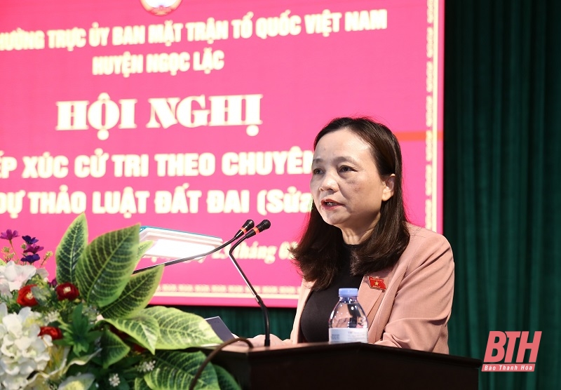Đoàn ĐBQH tỉnh tiếp xúc cử tri huyện Ngọc Lặc theo chuyên đề về Dự thảo Luật Đất đai (sửa đổi)