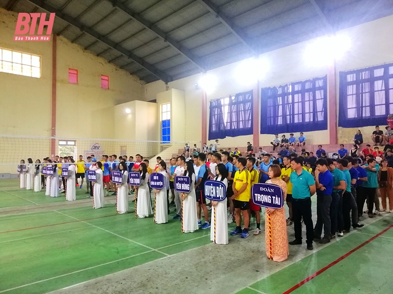 12 đội bóng tranh tài tại Giải bóng chuyền Cúp Đồng Cổ huyện Yên Định lần thứ nhất - năm 2023